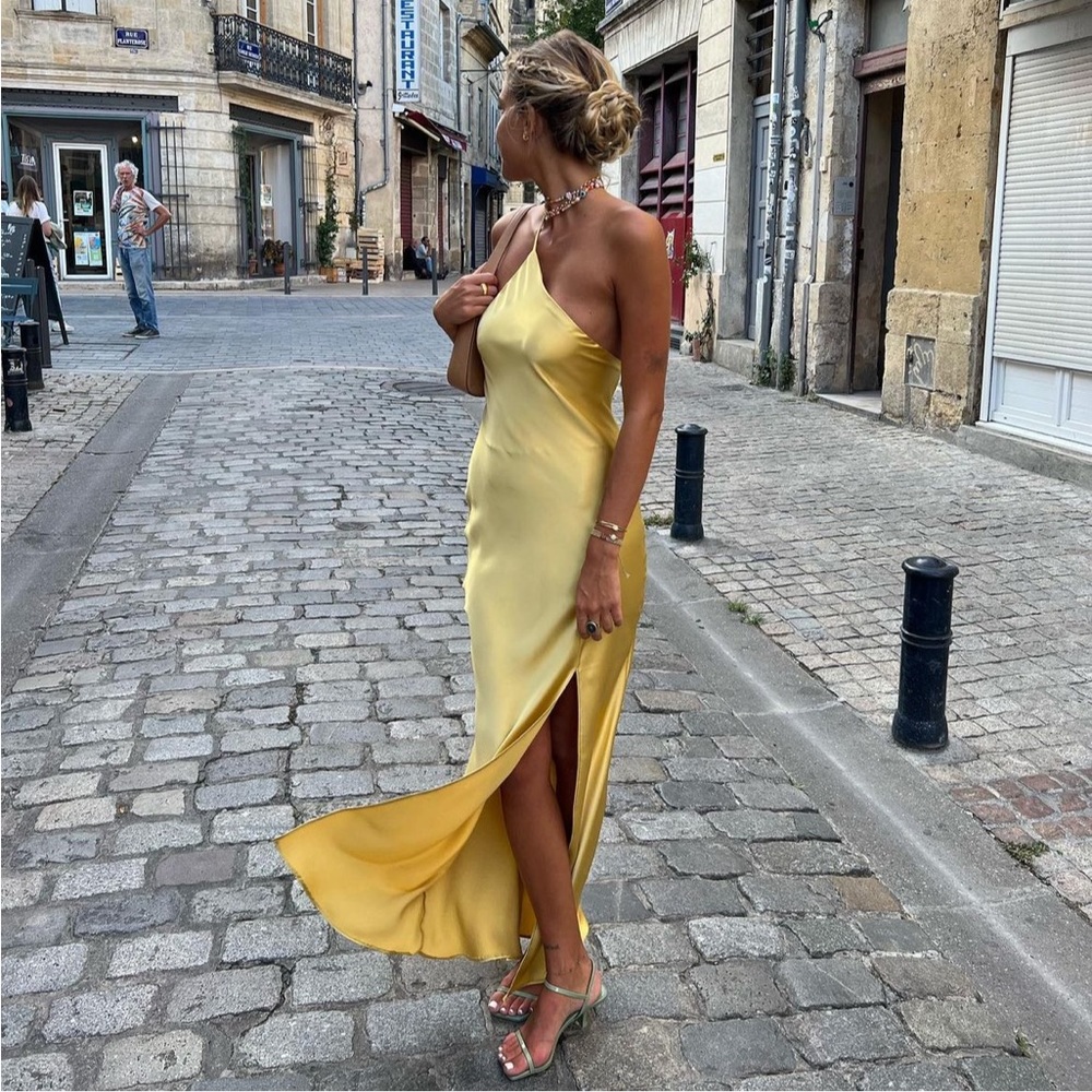 Zara backless maxi slip dress